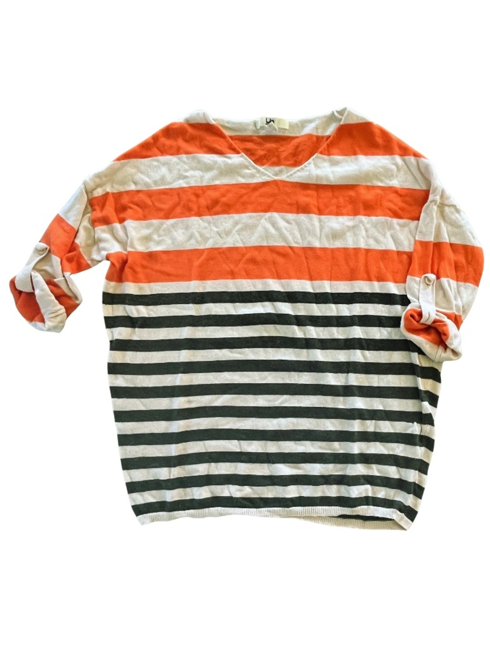 Women's orange and gray striped Sweater Size M